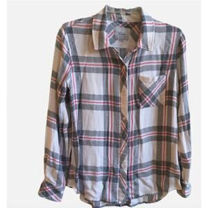 RAILS Red White Blue Hunter Plaid Button Up Flannel Preppy Indie Cozy MEDIUM
